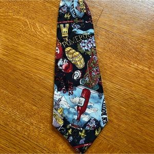 Nicole Miller Vintage Red Wine Themed Tie